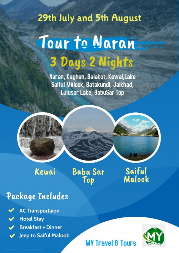 Naran 3 Days Tour 29th July & 5 August